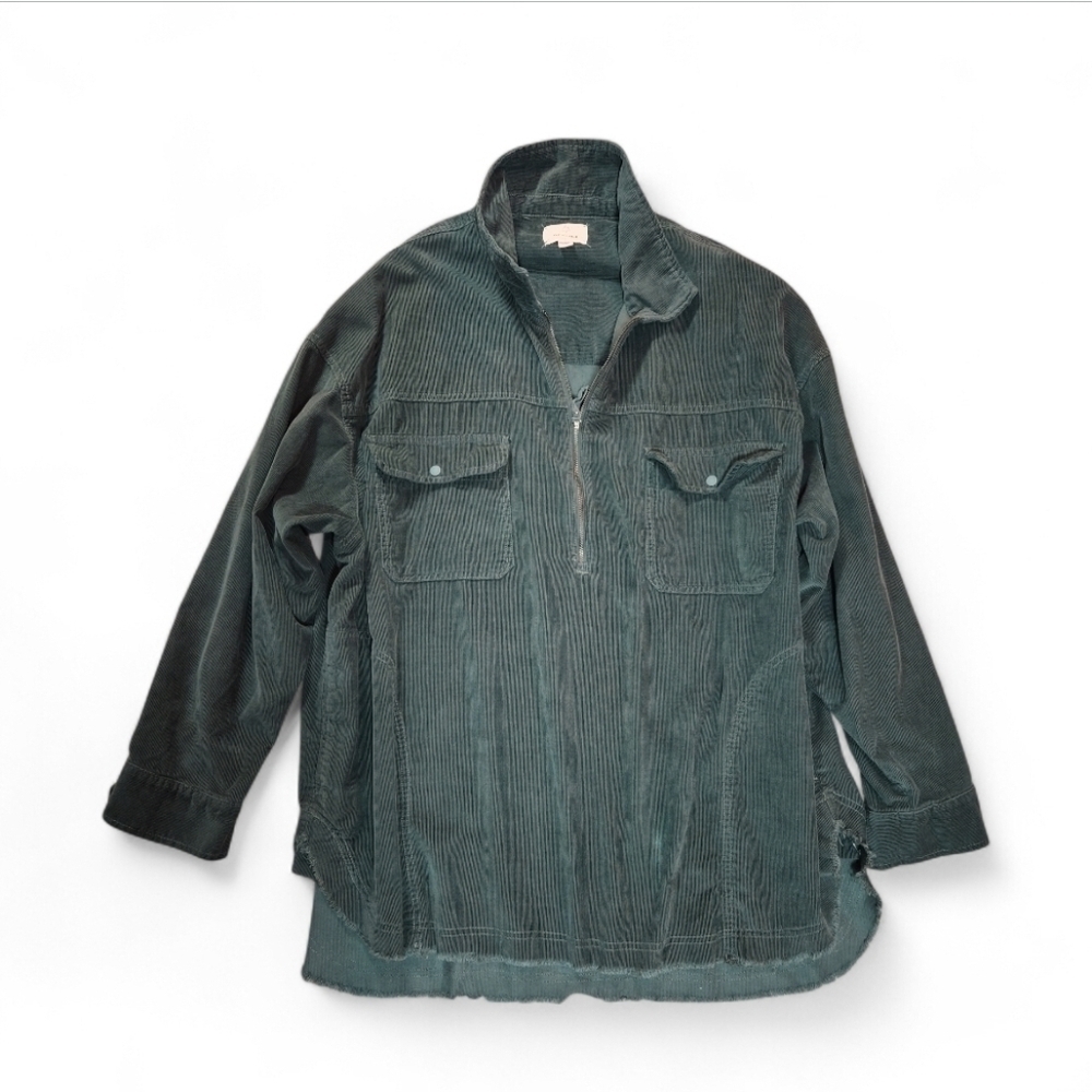 Aerie Offline Corduroy 1/2 Zip Pullover Forest Green, Size XXL - Picture 11 of 11
